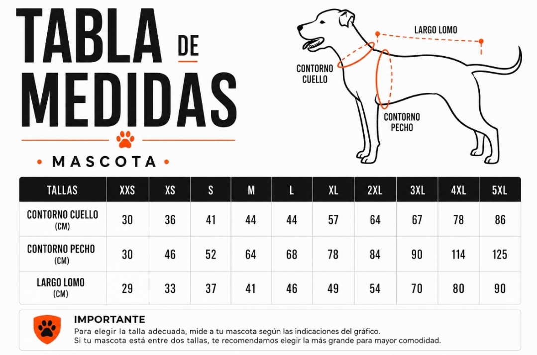 Tabla de medidas KODDA